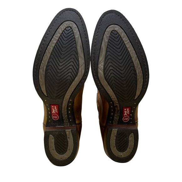 Tony Lama Women’s Brown Embroidered Leather Western 3R Cowgirl Boots Size 8B - Picture 11 of 12